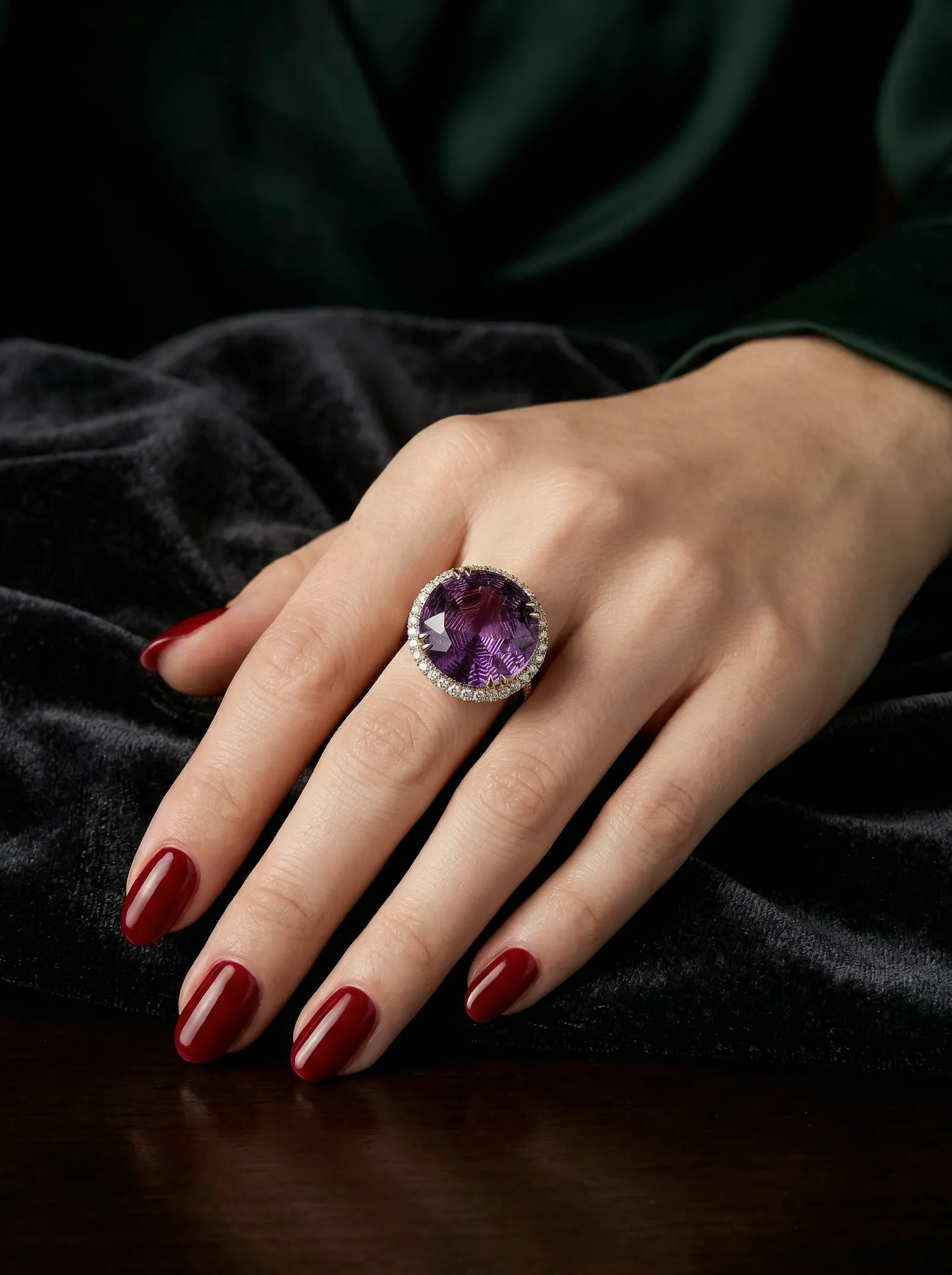 Amethyst & Diamond Ring