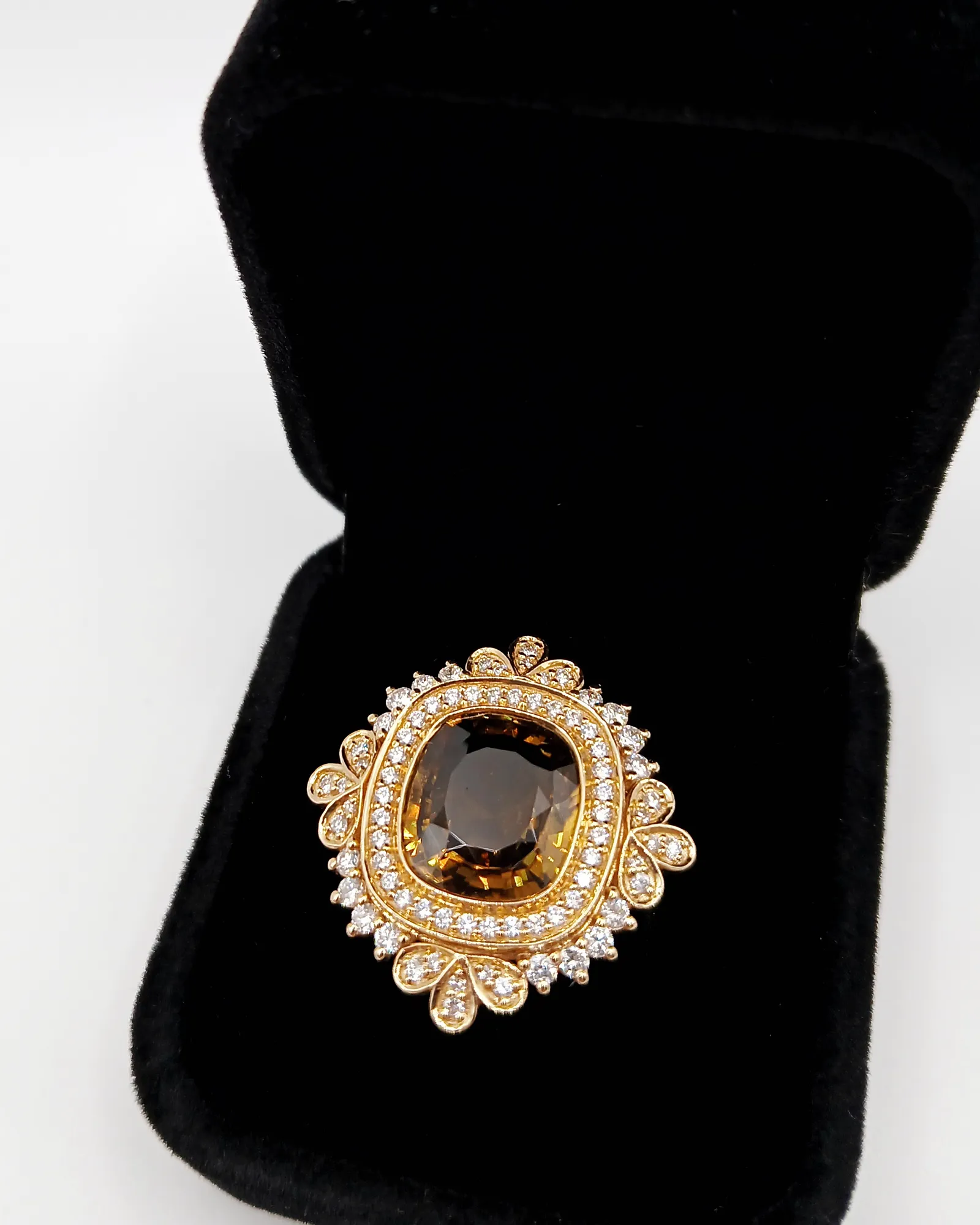 Yellow Gold Tourmaline & Diamond Ring