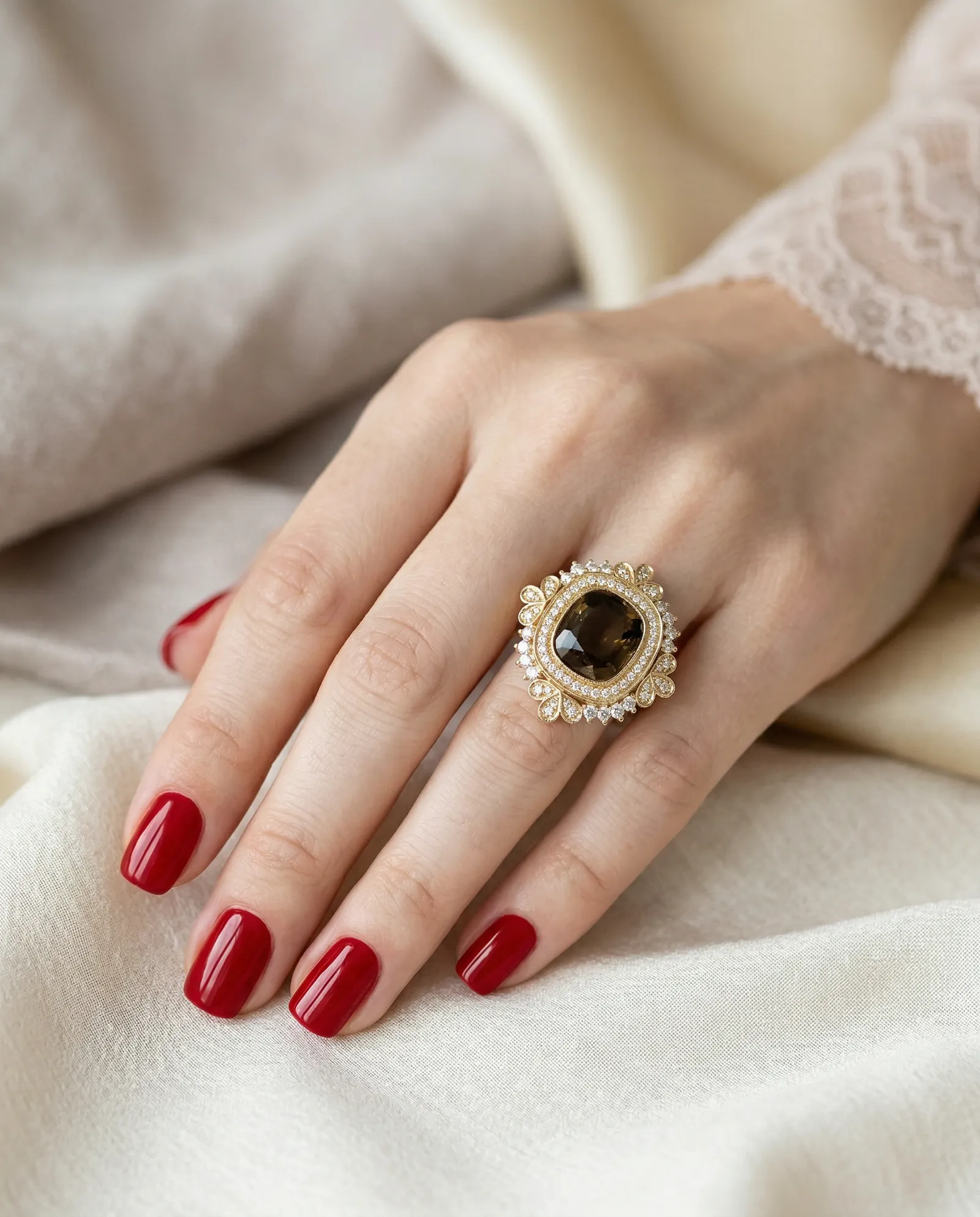 Yellow Gold Tourmaline & Diamond Ring